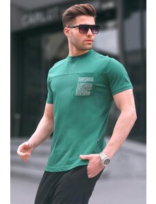 Madmext Dark Green Men's Regular Fit T-Shirt with Patch Pockets 6102.