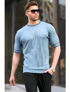 Madmext Men's Blue Knitwear T-Shirt 5080