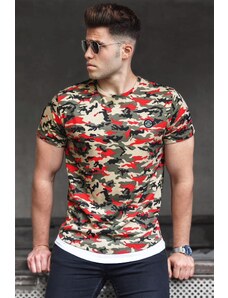 Madmext Camouflage Patterned Red Men's T-Shirt 4480