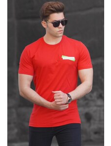 Madmext Men's Red T-Shirt with a Print 5270