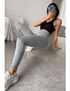 Madmext Dyed Gray High Waist Women's Corduroy Leggings