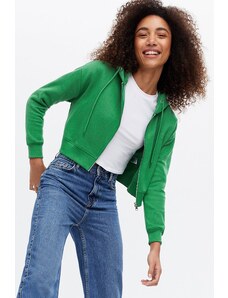 Madmext Mad Girls Green Crop Sweatshirt