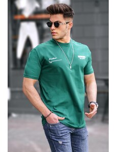 Madmext Men's Printed Green T-Shirt 5805