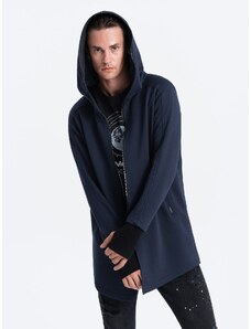 Ombre Longer men's unbuttoned sweatshirt with spacious hood PRAGA