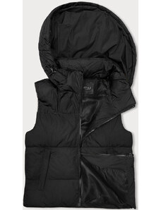 Černá krátká dámská vesta J.STYLE s kapucí (16M9112-392)