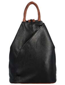 L&H Trendy dámský koženkový batůžek Soleina, černo-hnědá
