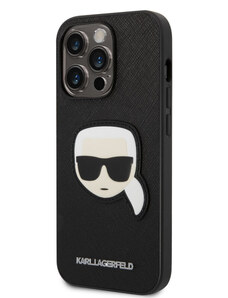 iPhone 14 Pro Max Karl Lagerfeld PU Saffiano Karl Head pouzdro černá