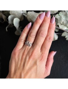Pfleger Prsten s kamínky stříbro 925/1000 rhodiované