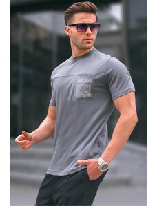 Madmext Smoked Regular Fit Men's T-Shirt with Patch Pockets 6102