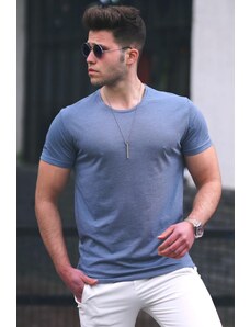 Madmext Indigo Basic Men's T-Shirt 3047