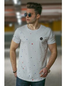 Madmext Spray Pattern Men's White T-Shirt 4505