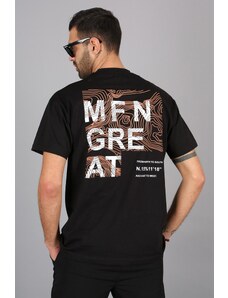 Madmext Men's Black T-Shirt with Back Detail 5365