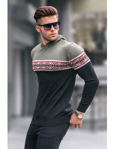 Madmext Khaki Men's Hooded Sweater 5624