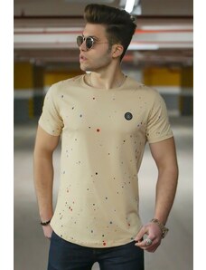 Madmext Spray Pattern Camel Men's T-Shirt 4505