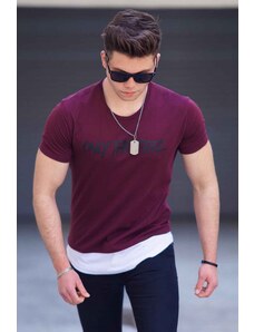 Madmext Claret Red Men's Printed T-Shirt 4597