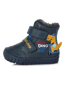 Chlapecká zimní kožená obuv D.D.step W029-394A s dinosaurem