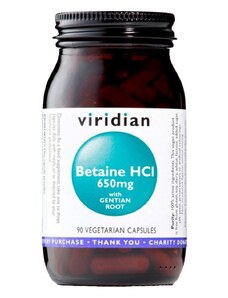 Viridian Betaine HCI 650 mg 90 cps