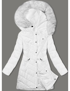 Prošívaná dámská zimní bunda s kapucí LHD MODA057 bílá
