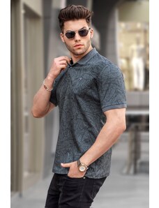 Madmext Smoky Patterned Polo Neck T-Shirt 5876