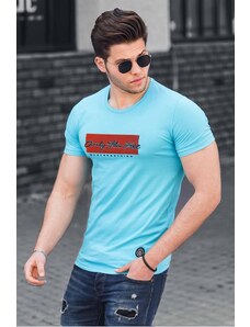 Madmext Men's Blue Printed T-Shirt 4589