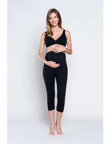 Italian Fashion 3/4 těhotenské legíny, třetí trimestr - černé