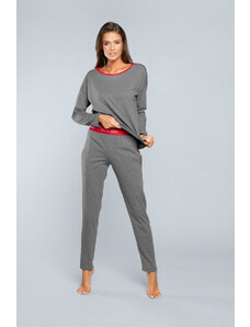 Italian Fashion Pyžamo s dlouhým rukávem, dlouhé kalhoty - střední melanž