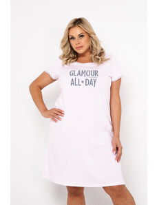 Italian Fashion Glamour dámská košile s krátkým rukávem - světle růžová