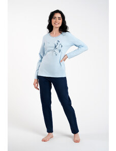 Italian Fashion Dámské pyžamo Arietta, dlouhý rukáv, dlouhé kalhoty - modrá/námořnická modrá