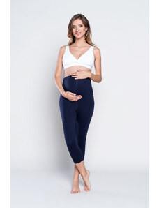 Italian Fashion 3/4 těhotenské legíny, třetí trimestr - tmavě modrá