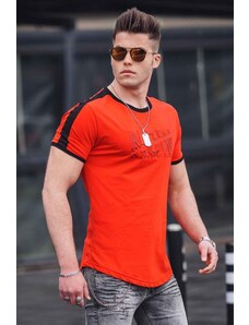 Madmext Red Men's T-Shirt with Embroidery 4564