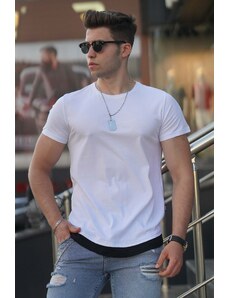 Madmext Basic White Men's T-Shirt 4465