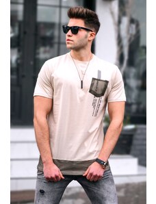 Madmext Men's Beige T-Shirt 5387