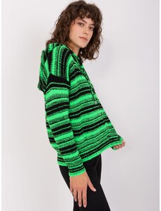 Fashionhunters Zelený a černý vlněný svetr