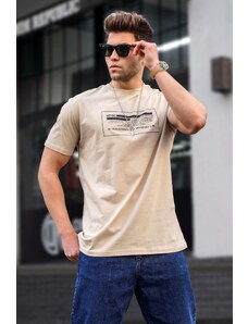 Madmext Men's Beige T-Shirt 5389