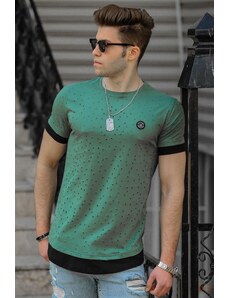 Madmext Green Ripped Detail Men's T-Shirt 4489