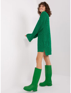 Fashionhunters Zelené dámské pletené šaty