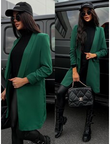 Erikafashion Tmavě zelené elegantní sako CASTIEL otevřeného stylu