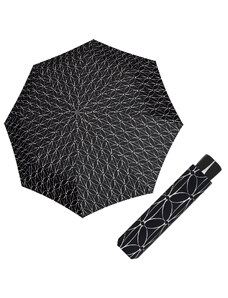 Doppler Mini Fiber BLACK & WHITE - dámský skládací deštník kroužky