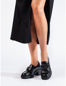 Shelvt women's black high-heeled shoes