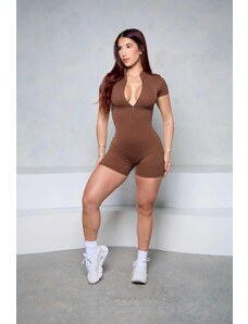Gymclothes Dámský overal Short Fitted Brown