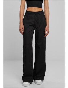 Urban Classics Dámské pracovní kalhoty s rovnými nohama černé