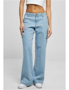 UC Ladies Dámské džíny High Waist Straight Denim Cargo - modré