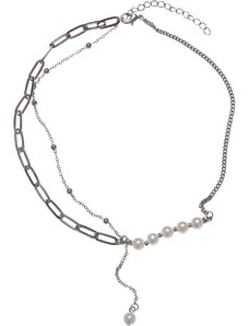 Urban Classics Accessoires Jupiter Pearl řetízkový náhrdelník - stříbrné barvy