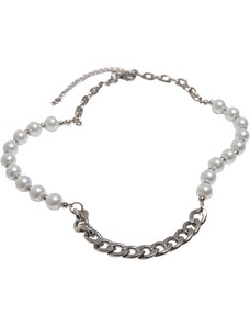 Urban Classics Accessoires Stříbrný řetízkový náhrdelník s různými perlami