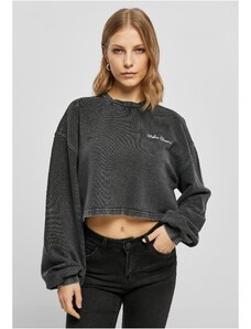 UC Ladies Ladies Cropped Small Embroidery Terry Crewneck black