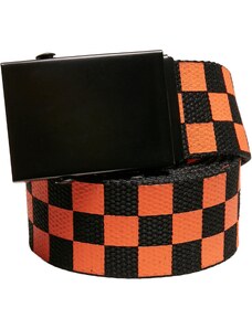 Urban Classics Accessoires Check And Solid Canvas Belt 2-Pack černá/oranžová