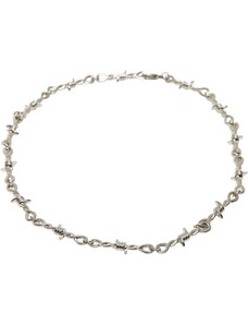 Urban Classics Accessoires Stříbrný náhrdelník z ostnatého drátu