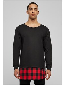 UC Men Dlouhý Flanell Spodní otevřený okraj Crewneck blk/blk/red