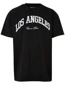 MT Upscale L.A. College Oversize tričko černé barvy
