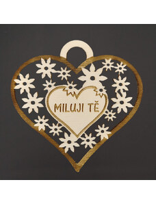 AMADEA Dřevěné srdce s textem "miluji Tě", 7 cm, český výrobek